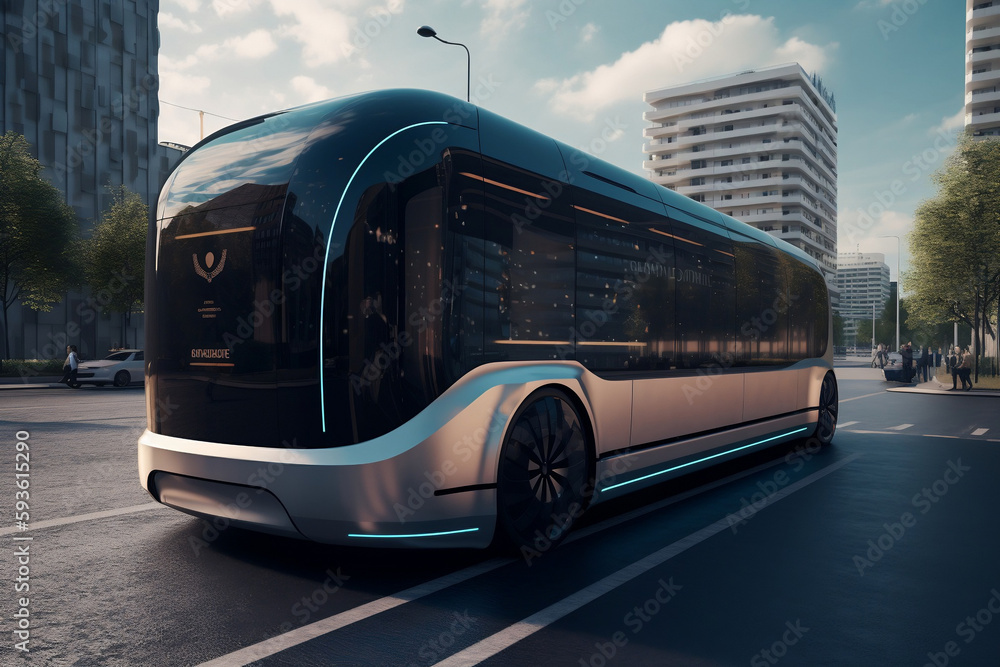 Future of urban autonomus mobility, AV city bus, AV, Public transportation (Generative AI)