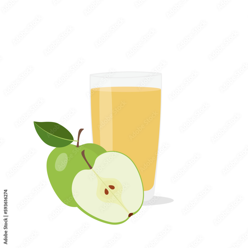 Glasses with fresh delicious apple juice in glass on white background
Glasses with fresh delicious apple juice in glass on white background