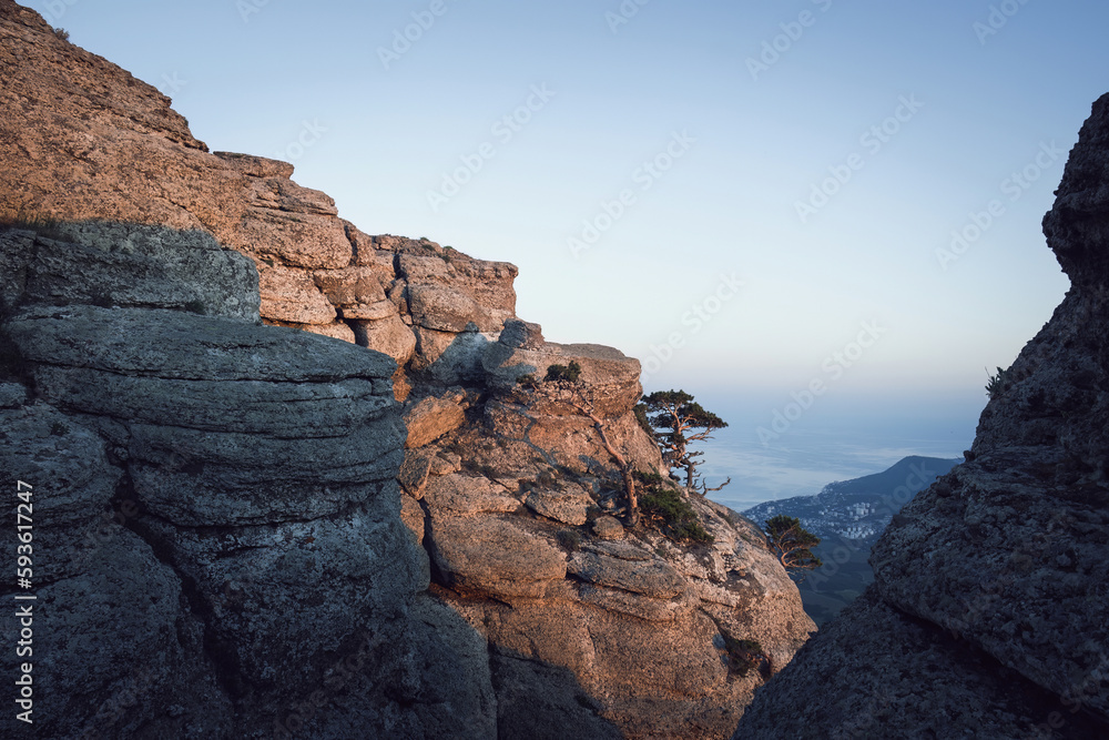 mountains of crimea at sunset closeup mountains of crimea at sunset closeup