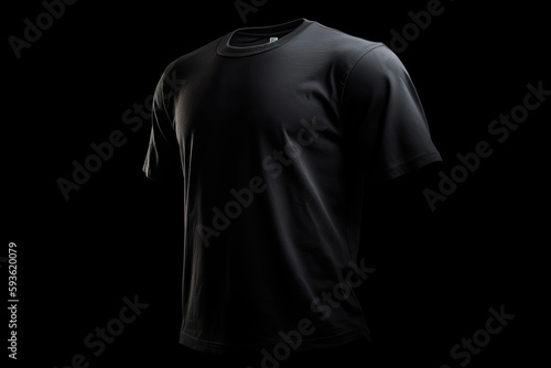 black t shirt on darken background created with Generative AI technology