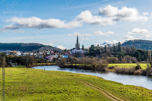 A view of the town of Ross on Wye, England on a sunny day photo