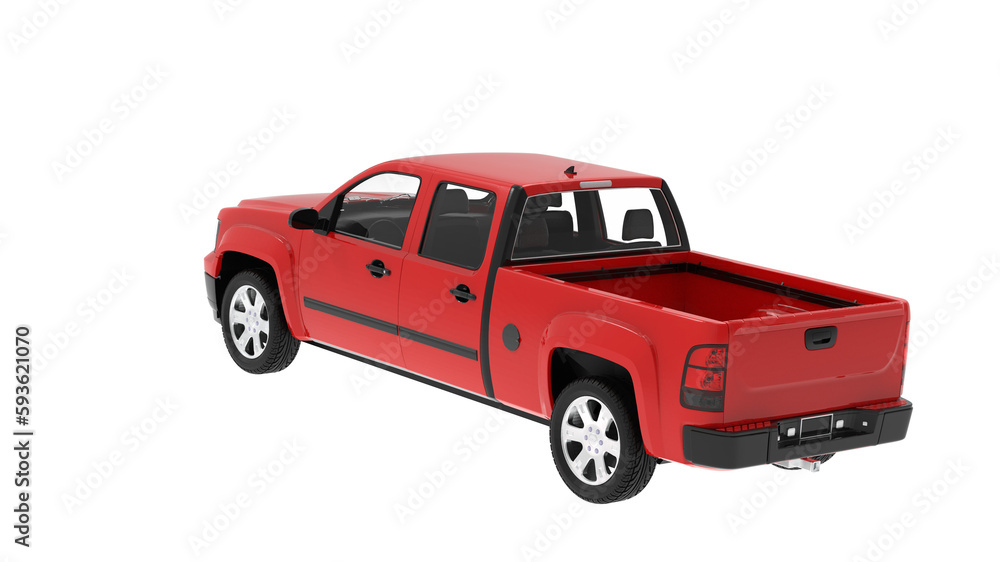 Red Pickup Truck isolated on empty background Red Pickup Truck isolated on empty background