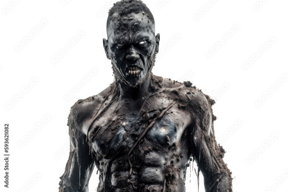 Fototapeta premium zombie in detailed view created with Generative AI technology