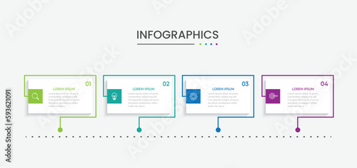 Presentation business infographic template with 4 options. Vector illustration.