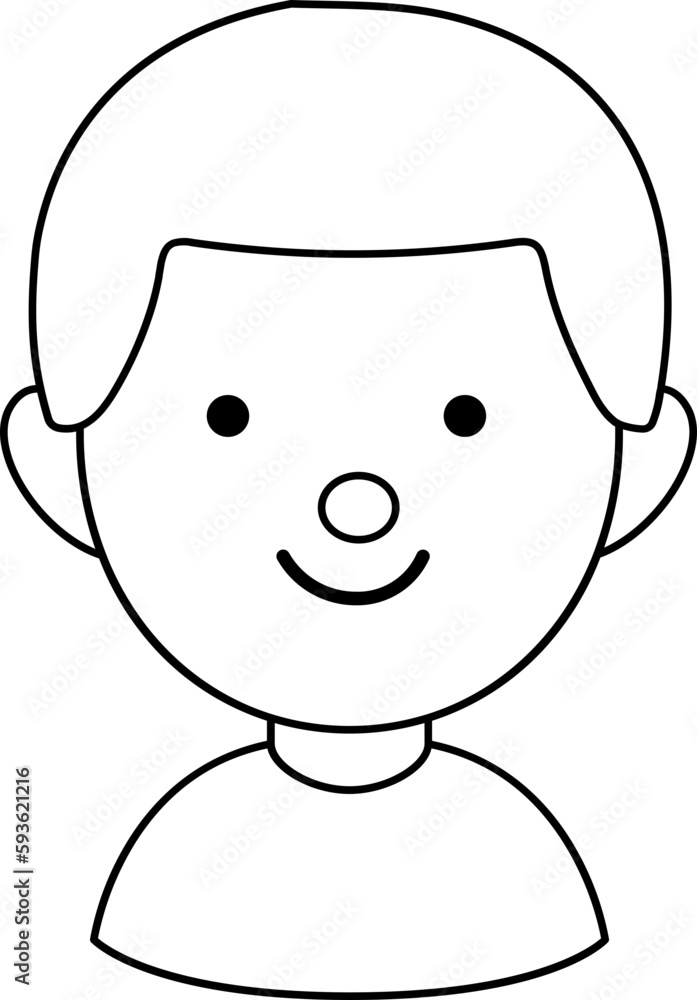 Line style boy with colored drawing icon Line style boy with colored drawing icon