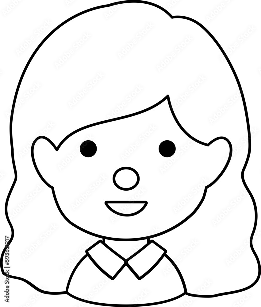 Cute Girl Black Line Style Coloring Drawing Avatar
Cute Girl Black Line Style Coloring Drawing Avatar