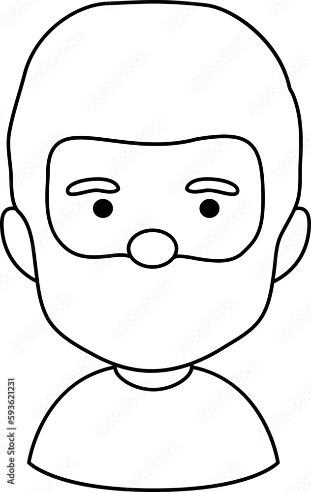 Line style old man with colored drawing icon Line style old man with colored drawing icon
