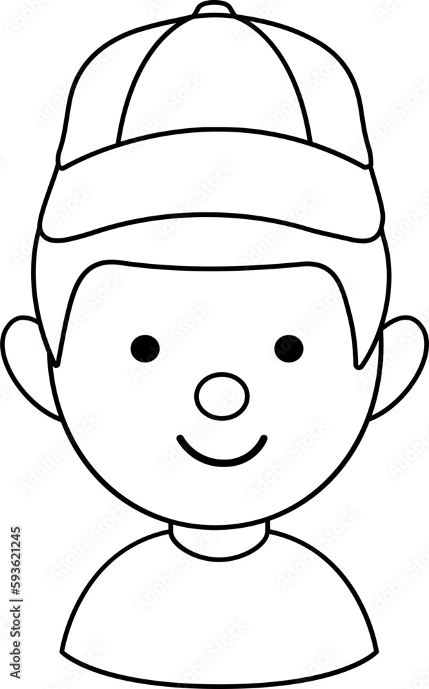 Line style boy with colored drawing icon Line style boy with colored drawing icon