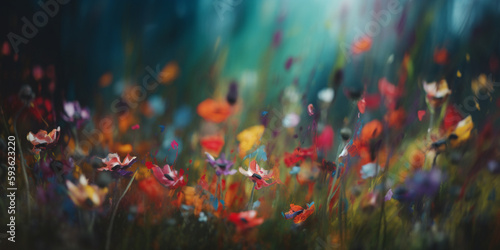 Colorful Blossoms in Abstraction: A Celebration of Nature