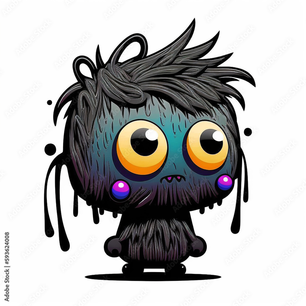 Cute and colorful monster. AI generated.