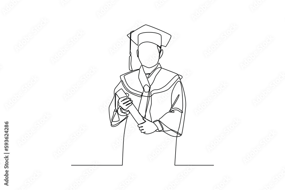 Continuous one line drawing class of 2023. Congrats Graduates. Graduation concept. Single line draw design vector graphic illustration. Continuous one line drawing class of 2023. Congrats Graduates. Graduation concept. Single line draw design vector graphic illustration.
