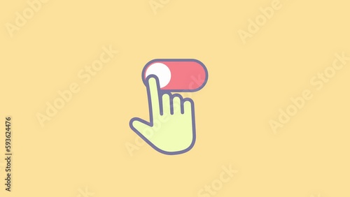 On off switch button slide animation 