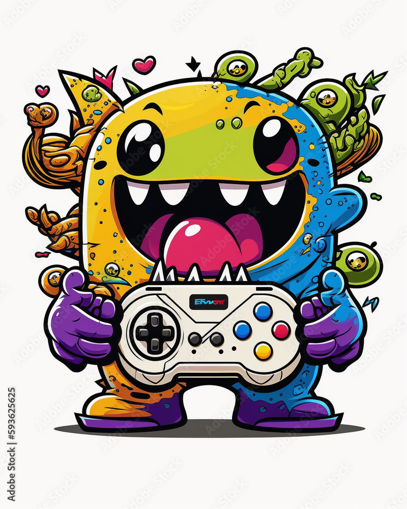 colorful monster cartoon. Created with AI tools. colorful monster cartoon. Created with AI tools.