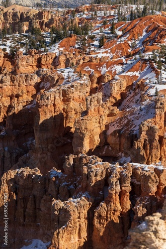 Beautiful view of red rock formations in Bryce Canyon National Park, Utah, United States