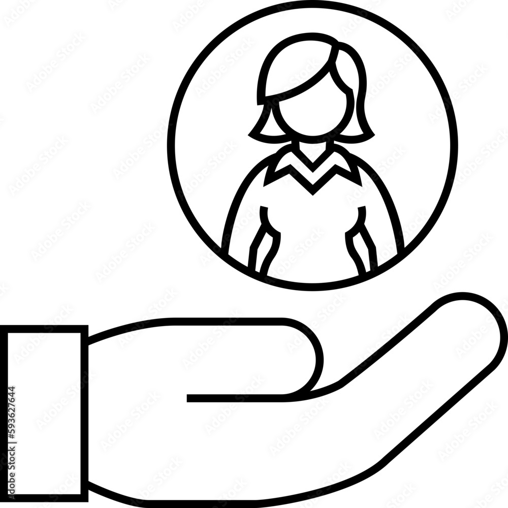 Human Resources Line Icon Human Resources Line Icon