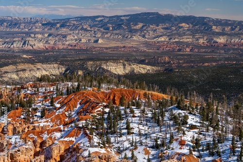 Beautiful view of red rock formations in Bryce Canyon National Park, Utah, United States