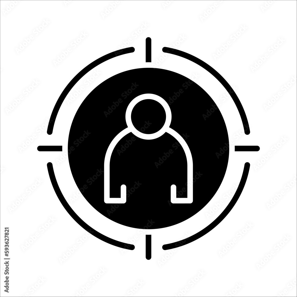 Target audience icon concept design stock illustration, on white background. Target audience icon concept design stock illustration, on white background.