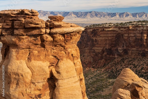 Aerial view of Colorado National Monument, Fruita, Colorado, USA photo