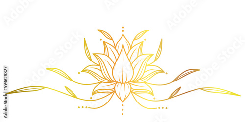 Lotus flower line art style vector vesak day illustration