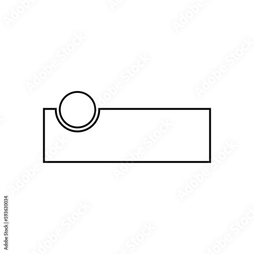 Illustration vector ggraphic of nameplate label rectangle and simple black and white circle. simple outline design style. suitable for titles, pamphlets, reports, etc. vector template design