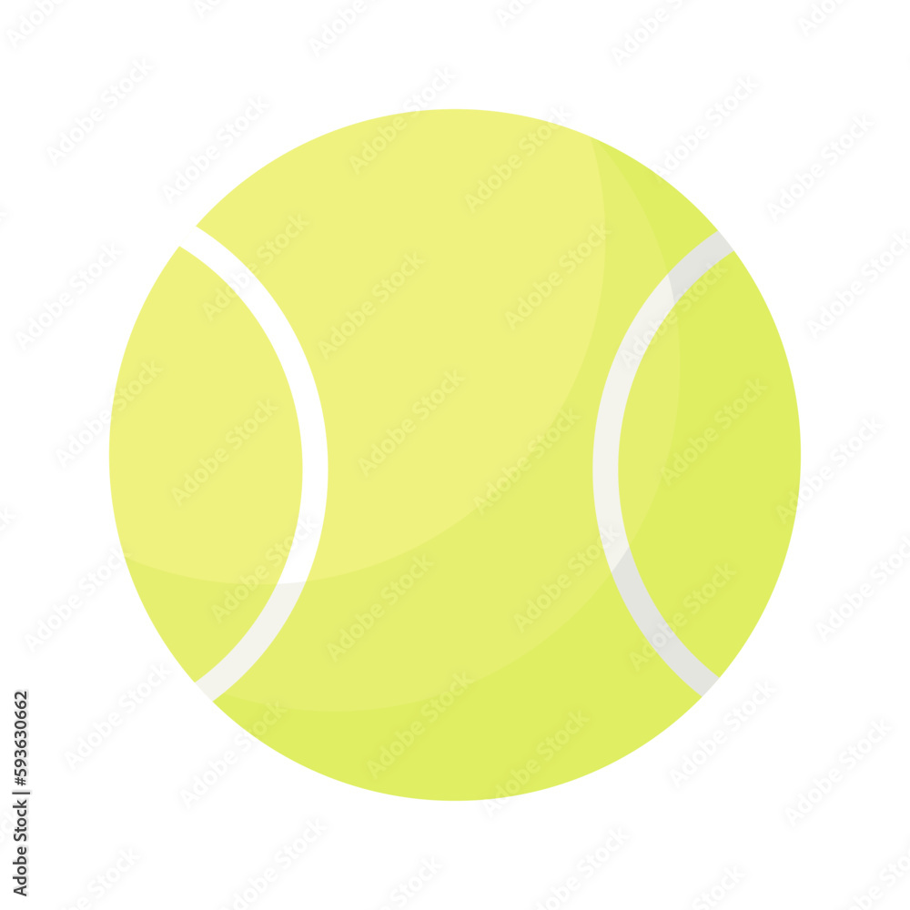 Cartoon style yellow tennis ball. Cartoon style yellow tennis ball.