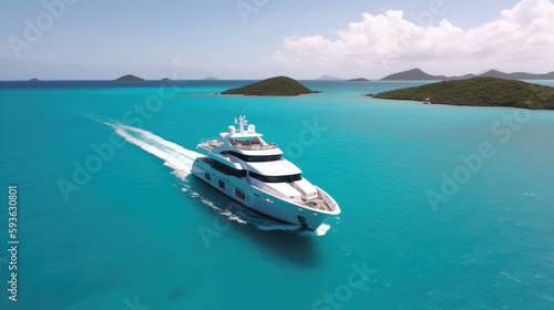 Luxurious yacht sailing the sea. © piai
