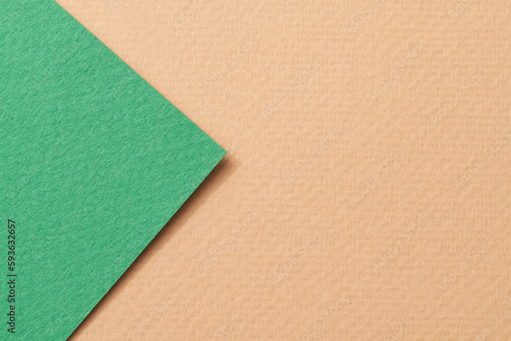 Rough kraft paper background, paper texture beige green colors. Mockup with copy space for text Rough kraft paper background, paper texture beige green colors. Mockup with copy space for text