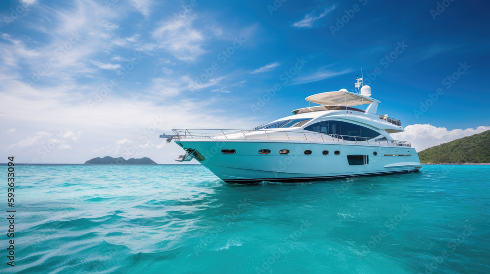 Luxurious yacht sailing the sea. Luxurious yacht sailing the sea.