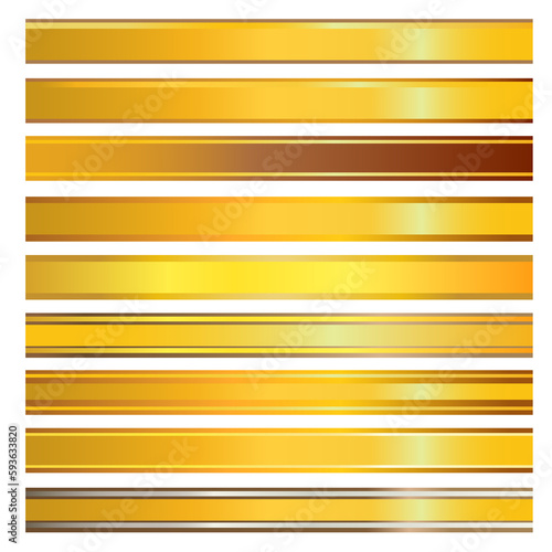 Set of golden stripe banners