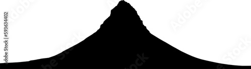 Kirkjufell mountain iceland silhouette vector