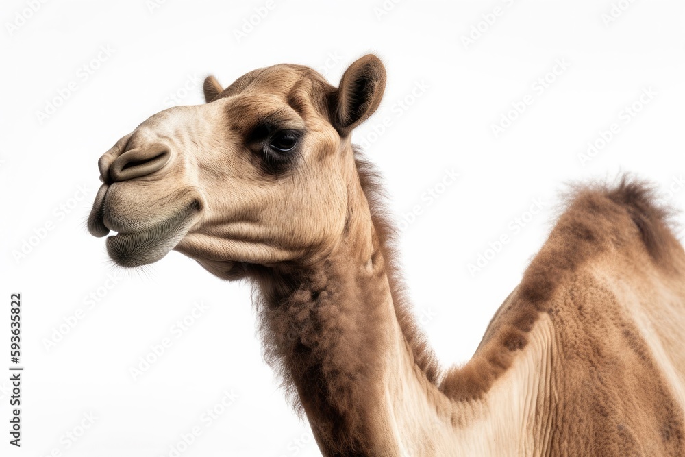 Camel isolated on White Background Generative Ai