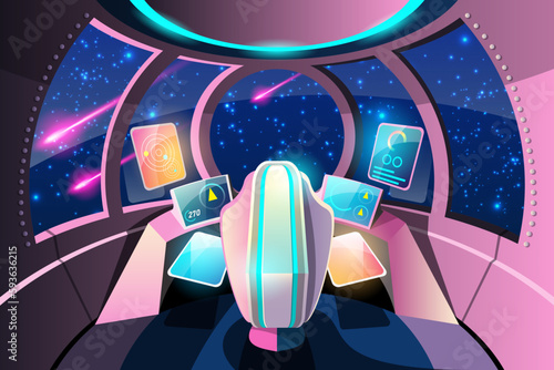 Cockpit for controlling the internal systems of the spacecraft and its propulsion systems.