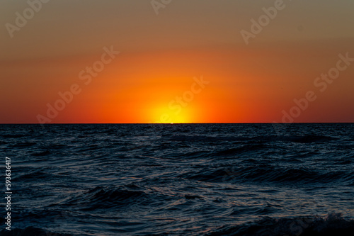 Gold sunrise on the beach