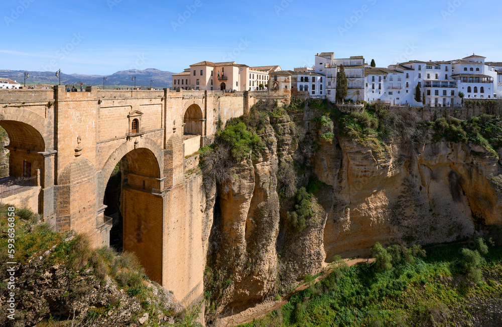 Stunning view of the famous New Bridge of Ronda, Andalusia, Spain