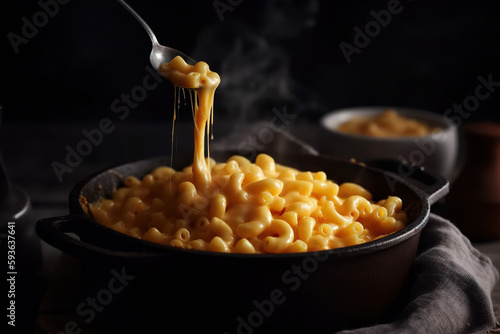 Mac and cheese. Delicious and hot mac and cheese. 