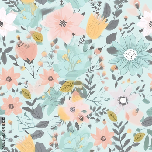 Seamless and repeatable Flower pattern vintage style, texture background use as wallpaper