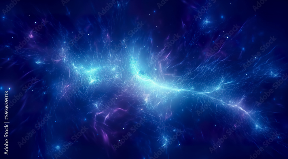 Fototapeta premium Blue Digital cyberspace and digital data network connections concept. digital abstract background. Generative AI