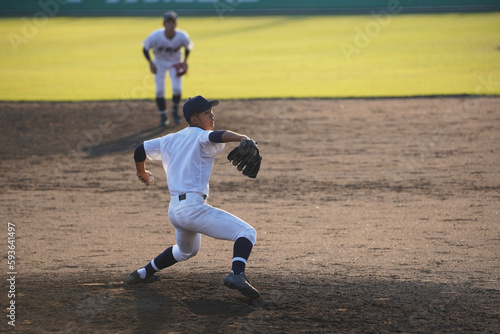 左投手の投球（高校野球） photo