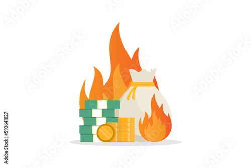 Burn money vector design illustration