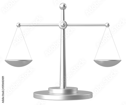 Foto Weighing scale. Balance scale. 3D illustration.