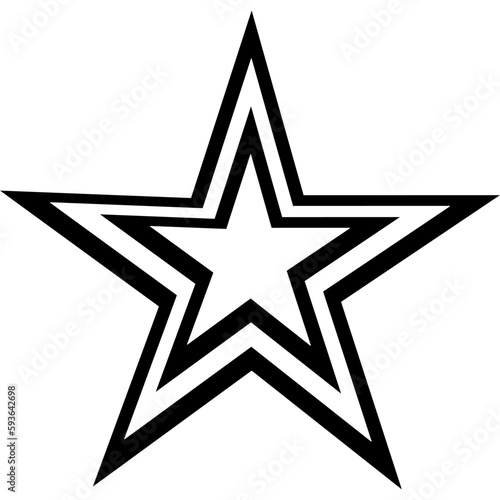 black and white star on white background