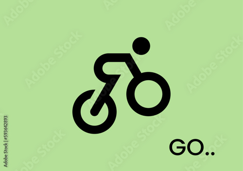 go cycle logo symbol for sport cycling