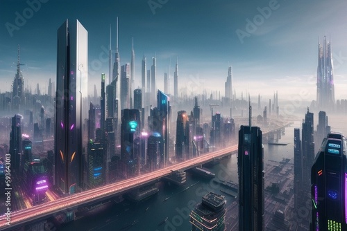 Futuristic city  generative ai
