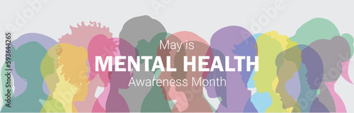 Fotografie, Tablou Mental Health Awareness Month banner