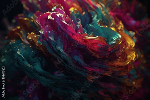 A colorful abstract design with intricate details and layers, Generative AI