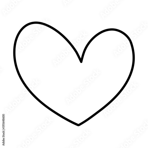 Heart line icon. Doodle heart hand drawn symbol. Vector illustration isolated on white.