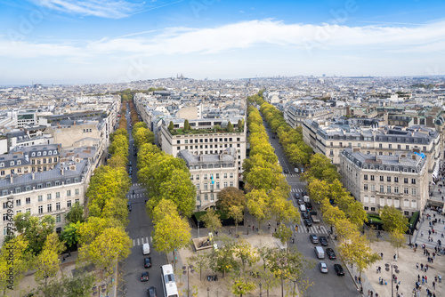 Panorama view from Triumphal Arch, Paris, France