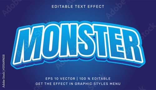 Monster 3d editable text effect