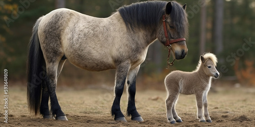 The Smallest Horse Is Standing With Largest Hyper Realistic Landscape Generative Ai Digital Illustration Part 170423