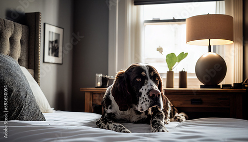 Dog in city apartment